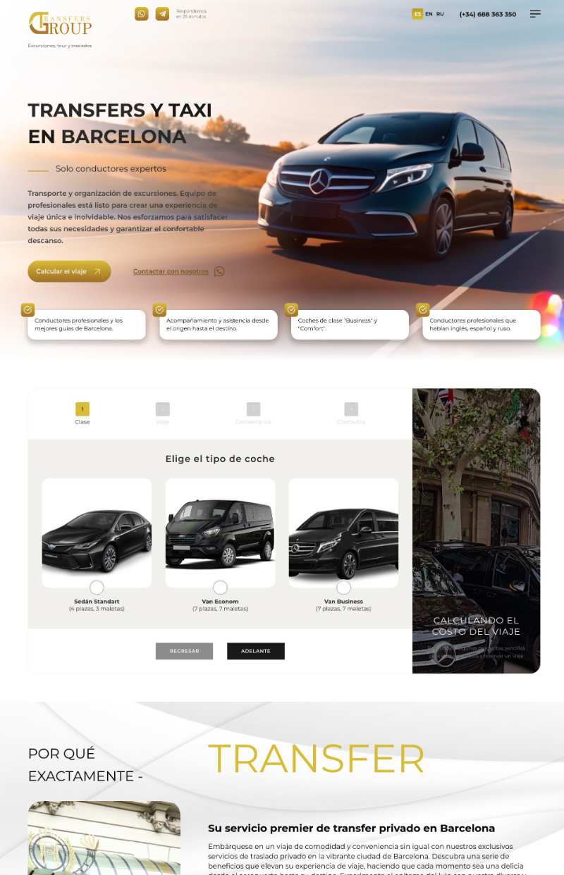 Custom Website for Transfer Company